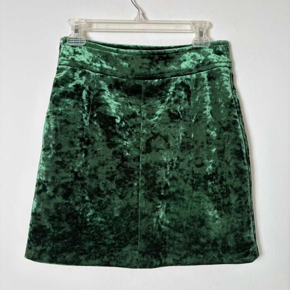 Sandro Emerald Green Velvet Mini Skirt 3 (Us 8)